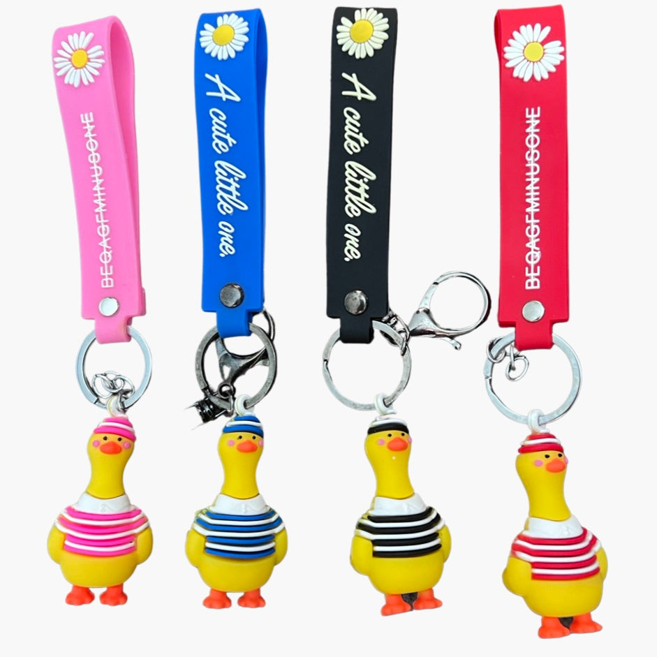 Cartoon cute yellow duck key chain