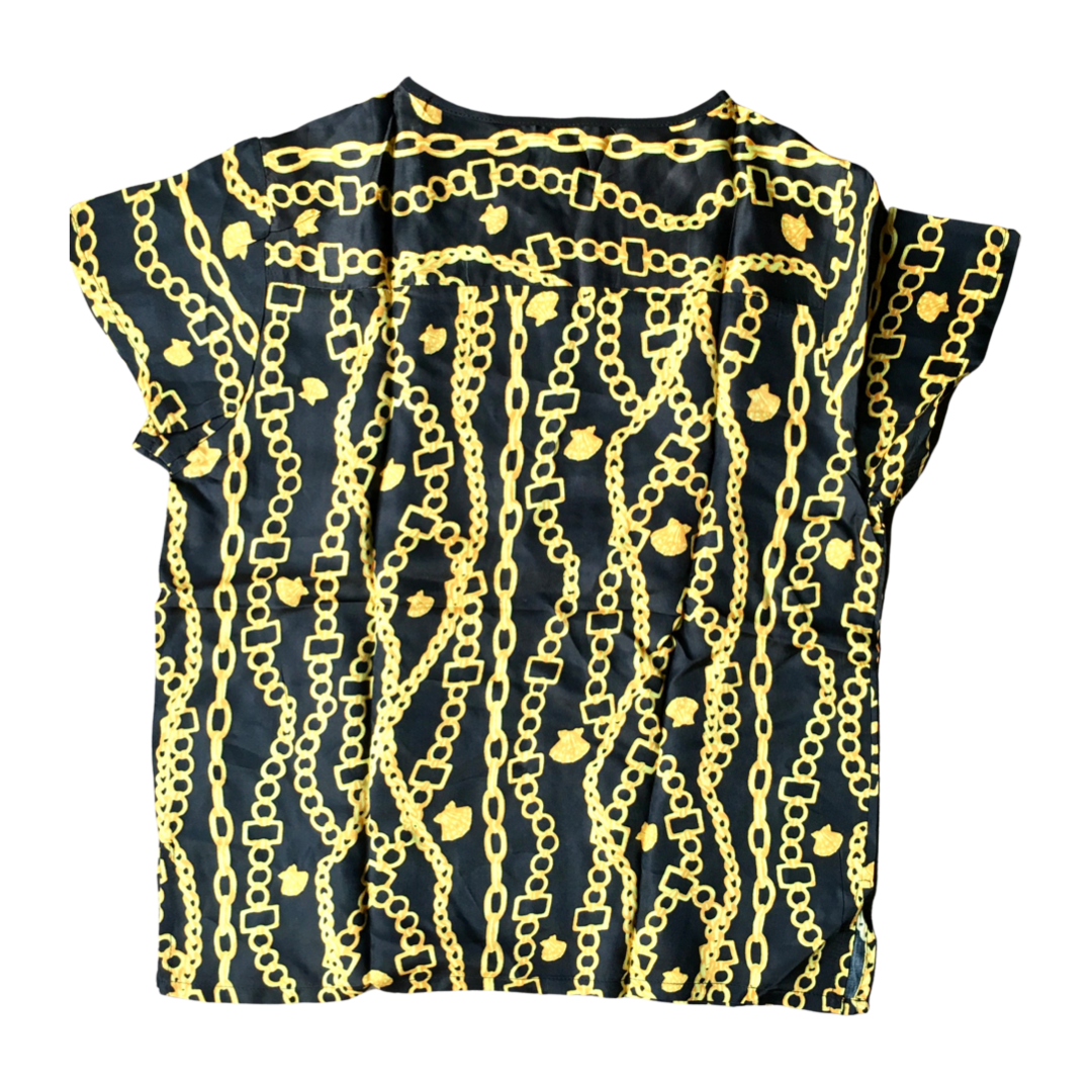 Gold Chain Sleeveless Silk Vest