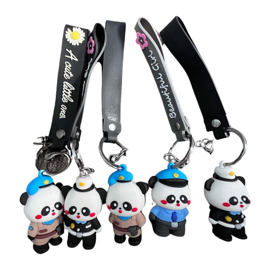 Cartoon Panda Police Key Chain