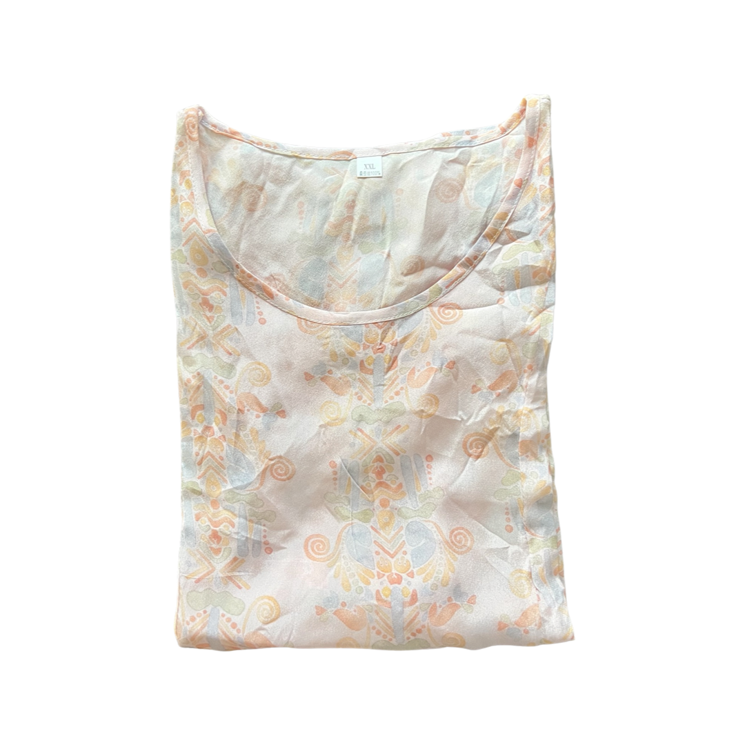 Light crush flower short-sleeved T-shirt