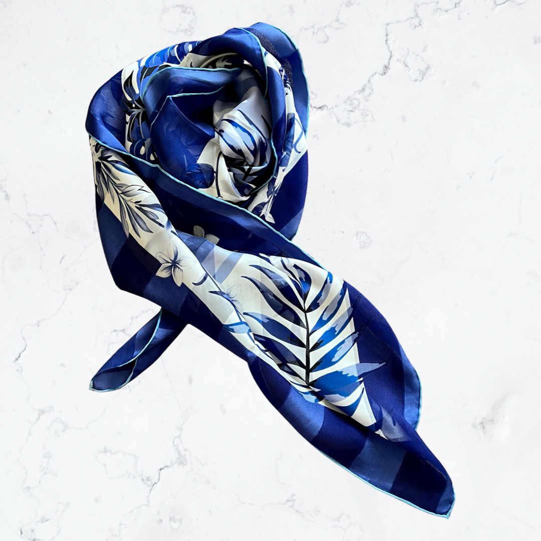 Hand-rolled silk large square scarf